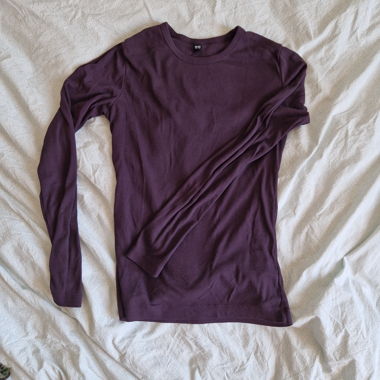 Maglietta maniche lunghe viola scuro / melanzana Tagl. S