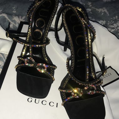 Gucci Crystal Platform Sandals