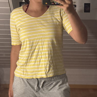 Yellow striped T-shirt