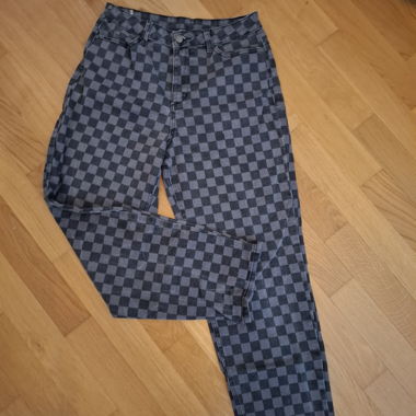 Pantaloni scozzesi grigio-nero