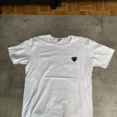 CDG Play T Shirt Black White