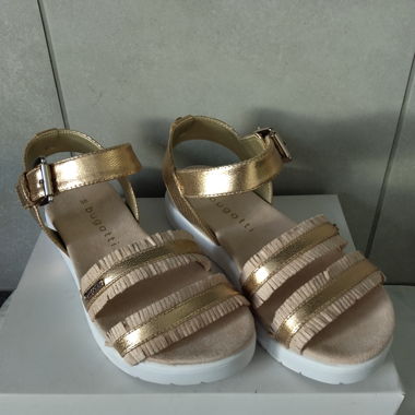 Bugatti Riemchen Sandale Klettverschluss Rosegold