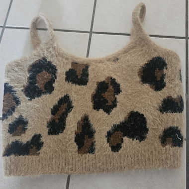 Top en mohair léopard Gr. S