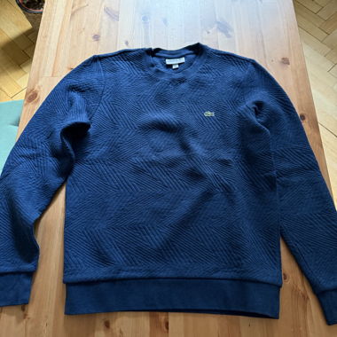 Felpa Lacoste blu con motivo in rilievo