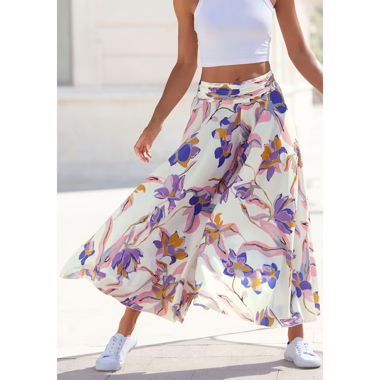 Gonna pantalone con stampa floreale Lascana