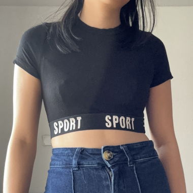 black shein sport t-shirt