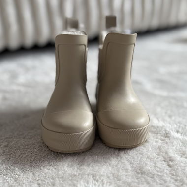 Beige Gummistiefel, Gr. EU 19