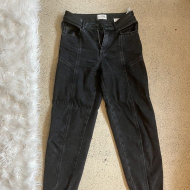 Black denim and leather jeans