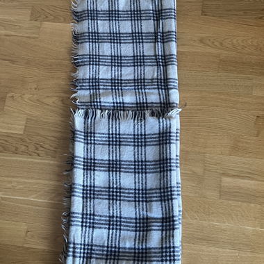 Blue/Light Grey Checkered Scarf