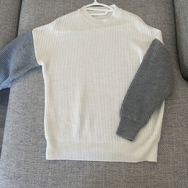 Two-Tone Knit Sweater