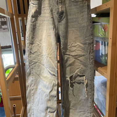 Jean large style wide leg bleu clair