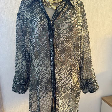 Printed sheer shirt