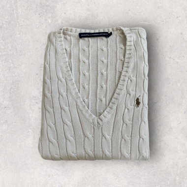 Pull torsadé Ralph Lauren beige M