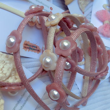 Fascia per capelli di perle elegante per bambine