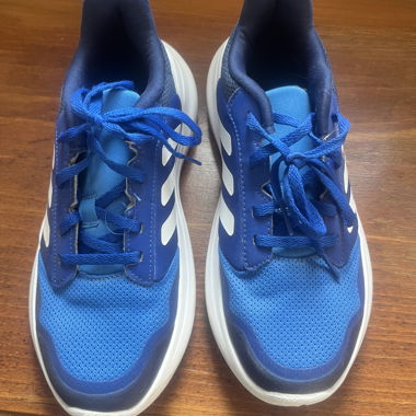 Adidas running shoes blue and white