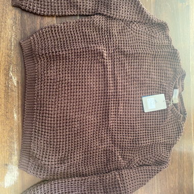TWOTHIRDS Waffelstrick-Pullover hot chocolate S
