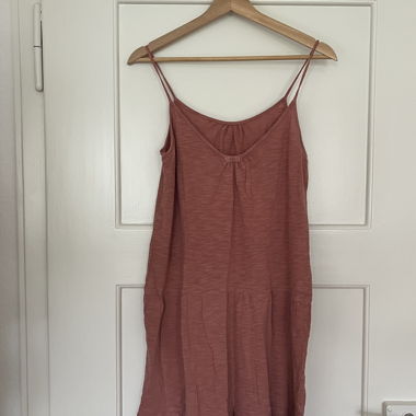 Old Pink Slip Dress with Ruffles
