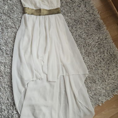 Robe bustier blanche asymetrique