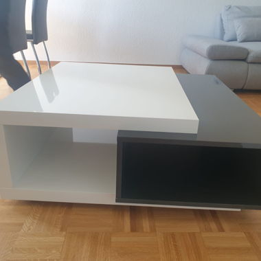 Tavolino basso nero e bianco 95 x 100 x 39 cm