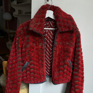 Vintage Red Faux Fur Jacket 