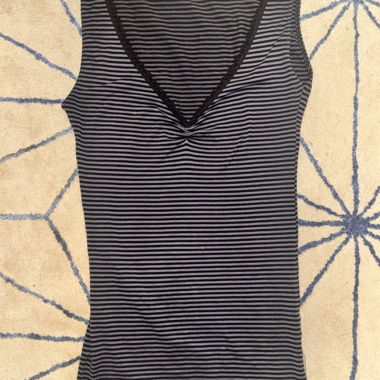 Striped Lace Trim Tank Top