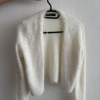 Cardigan weiss, flauschig