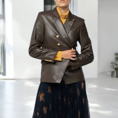 Blazer in Pelle Steffen Schraut – Marrone, Taglia 38