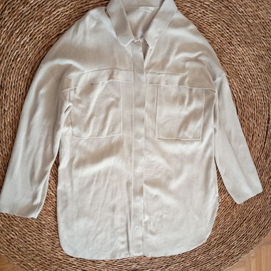 Cardigan spesso beige in misto seta e lana di yak COS