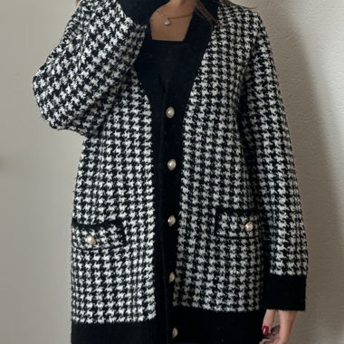 Mango lange Strickjacke old money style