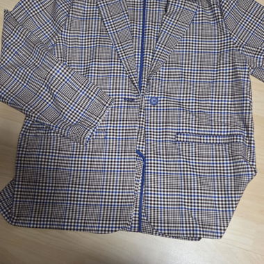 Blazer a quadri Monki blu/marrone taglia M