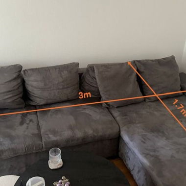 Graues Ecksofa