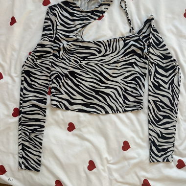 Crop top Bershka à motif zèbre