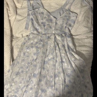 Blue floral dress M (38)