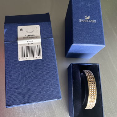 Swarovski vergoldeter steifer Armreif mit Kristallen 6 cm