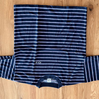 Maglia manica lunga a righe blu Taglia 
