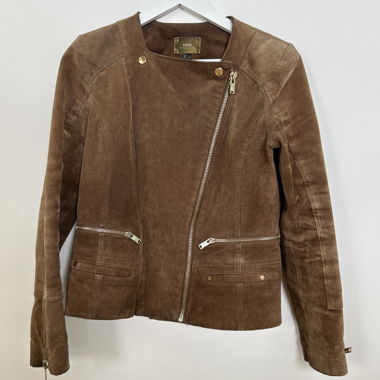 Giacca in pelle autentica Mango