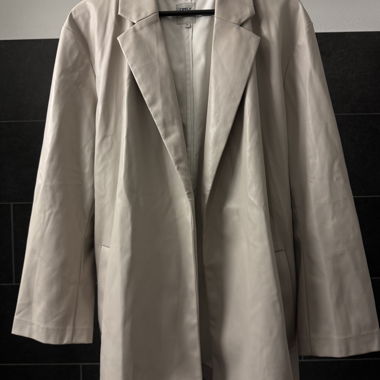 Beige fake leather blazer