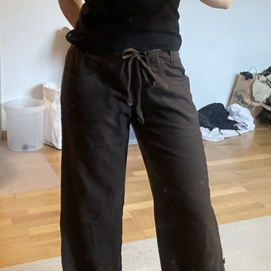 braune Leinenhose
