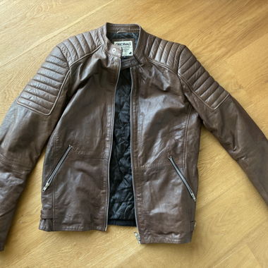 Brown Leather Jacket Jack and Jones