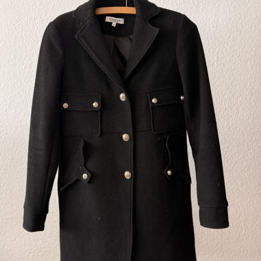 Manteau en laine noir Morgan