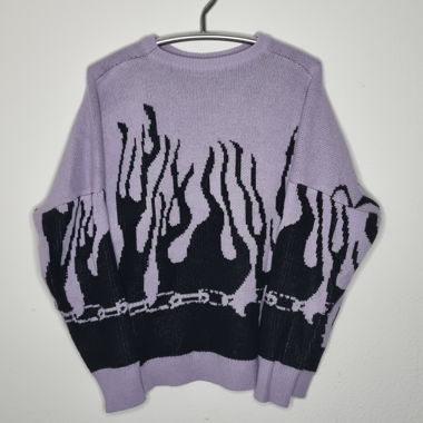 Flame Knit Sweater Lavender
