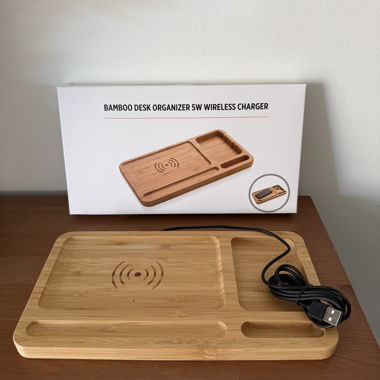 Organizer bamboo con ricarica wireless NUOVO