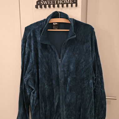 Nike Reissverschlussjacke aus Kordvelours, blau, Grösse XL