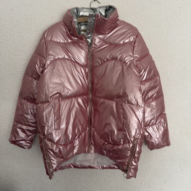 Doudoune brillante rose argentée T 42/44, 