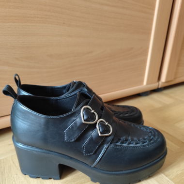 Koi Footwear Metal Heart Platform Shoes