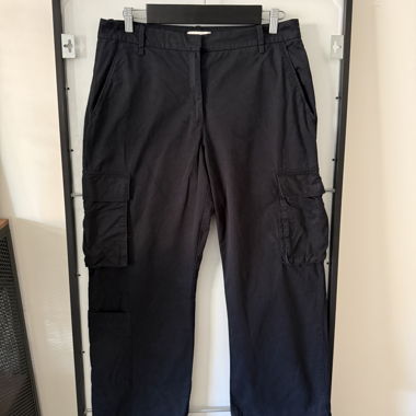 Pantaloni cargo neri H&M wide leg utility tg 44