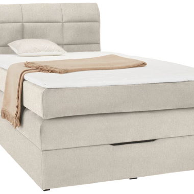 New box spring bed in beige 120x200