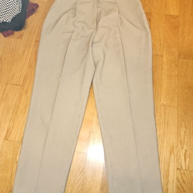 Pantaloni da completo beige con motivo
