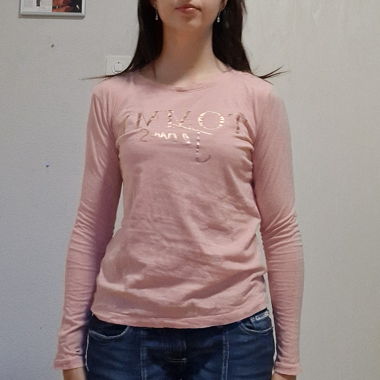 T-shirt à manches longues Tommy Jeans rose