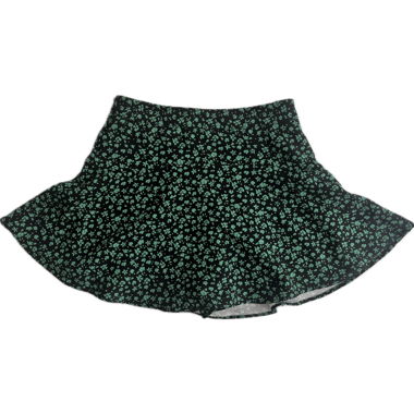 Jupe fleurie noire et verte avec short